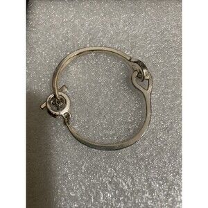 AGATHA Paris Knot Toggle Bracelet Silver Tone Signed 2 Inches Vintage